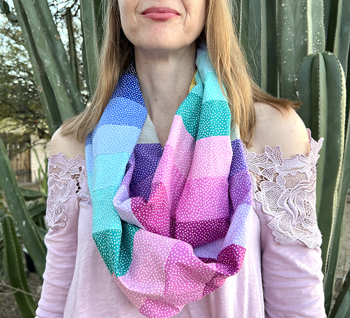 DIY Jelly Roll Scarf: Easy Beginner's Project - brownbirddesigns